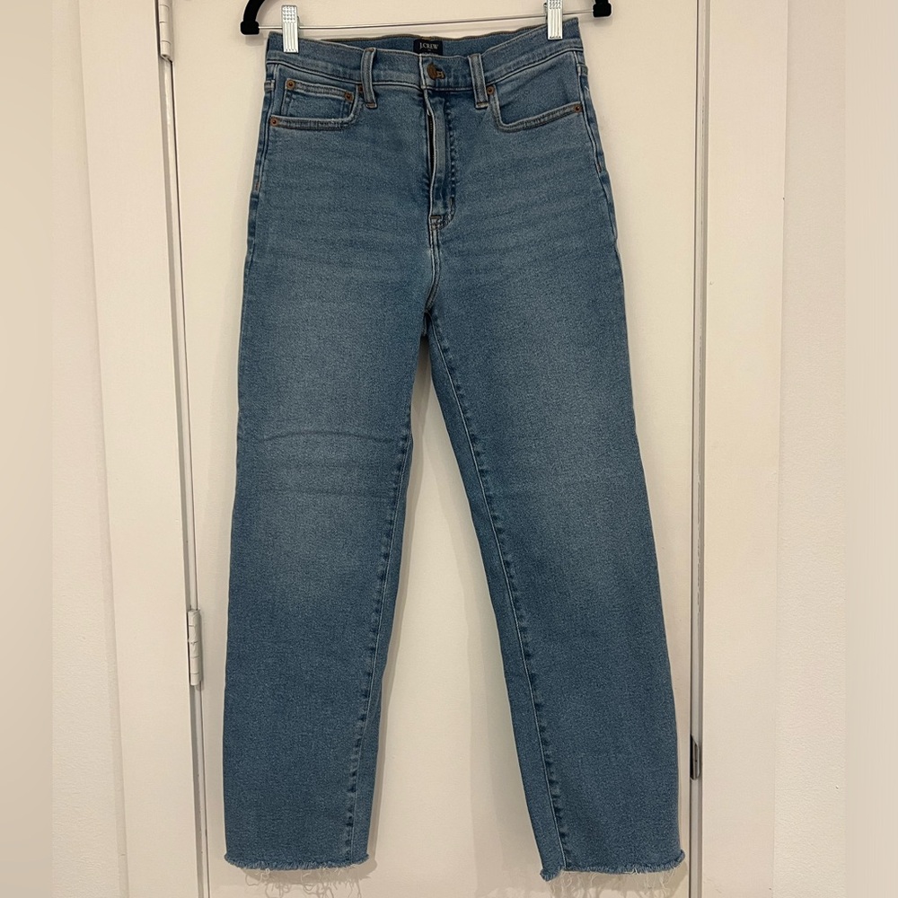 J Crew Stovepipe Straight Leg High Waist Jeans